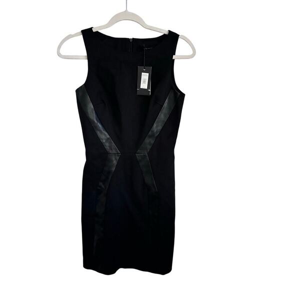 NWT A/X Armani Exchange Women's Sleeveless Faux Leather Sheath Dress Size 2 - Picture 5 of 10